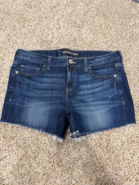 Express Dark Blue Denim Jean Shorts
